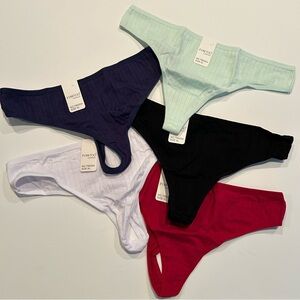 FineToo Cotton Spandex Thong Underwear Red Black White Navy Mint  Size XL